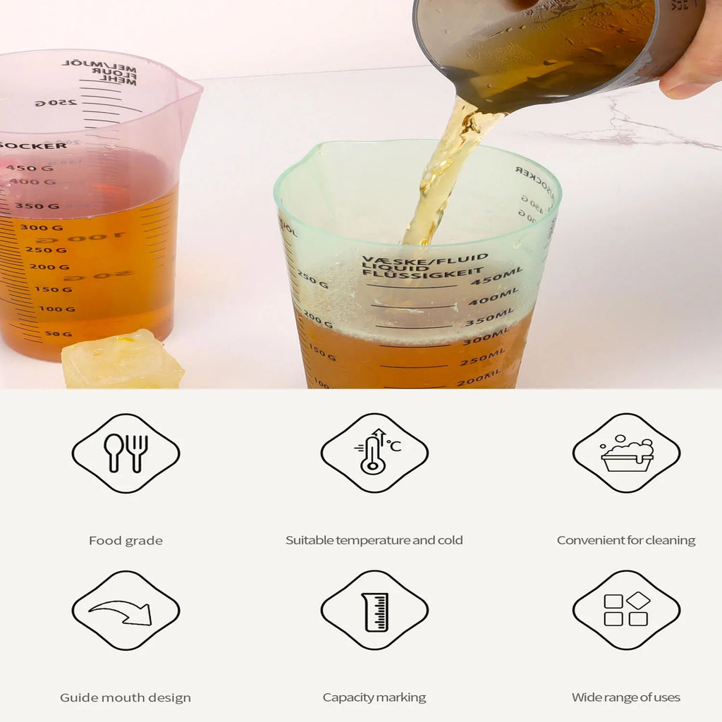 1pc Measuring Cup Food Grade PP Unbreakable Plastic Measuring Jugs Laboratory Beaker Kitchen Milk Coffe Measuring Mug Qme