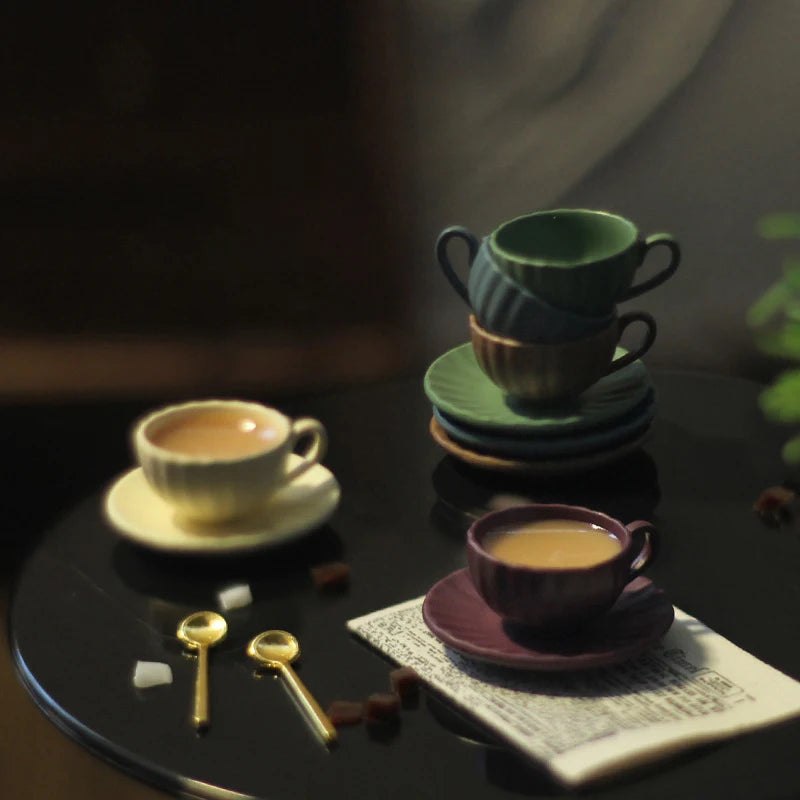 1 6 12 Dollhouse Miniature Dining Ware Mini Vertical Pattern Coffee Qme
