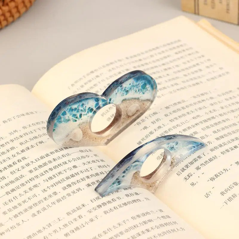 1 Multifunctional Ocean Beach Resin Book Page Holder Durable School Qme