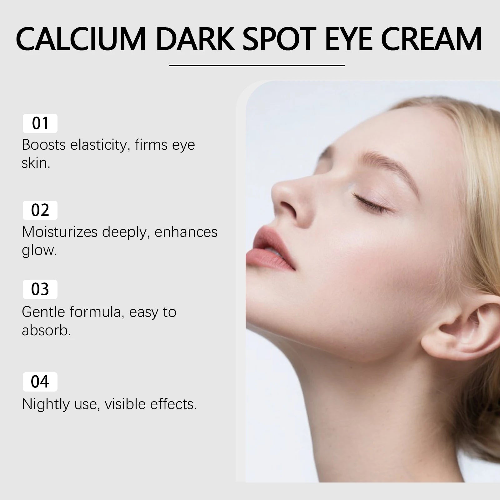 Calcium Dark Spot Eye Cream Collagen Boosting Wrinkle Smoothing Anti-Aging Firming Eye Cream for Wrinkles Puffiness Hydrating Qme