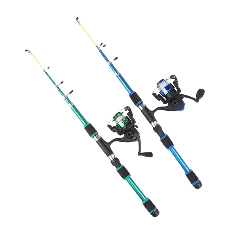 1 8M Telescopic Fishing Rod Spinning Reel Portable Seaing Pole Qme