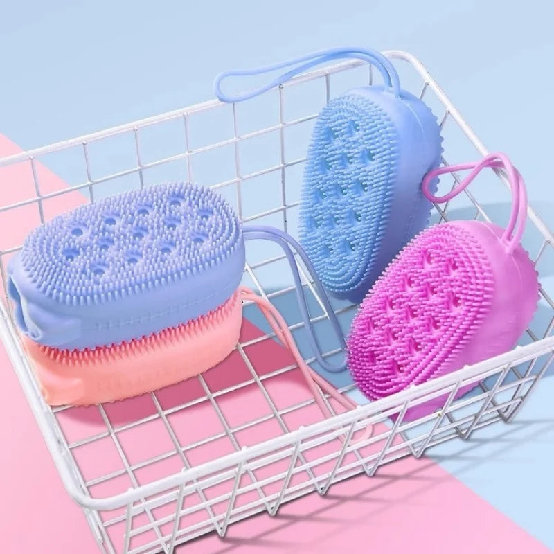 1/4pcs Double Side Silicone Bubble Bath Body Brush pamper your skin with this exfoliating scrub suitable for all skin types Qme
