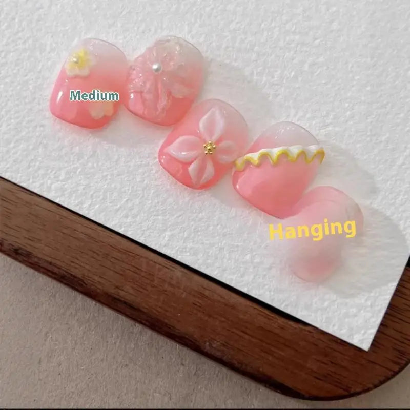 Wood Double Headed Nail Art Brush Carving Flower Painting Pen Mixing Qme