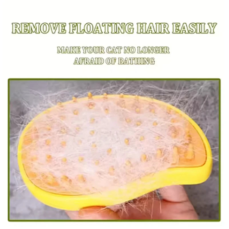 Steam Hair Removal Brush Electric Spray Cat Hair Brush Three in One Silicone Brush Used to Massage Pets Remove Floating Hairs Qme