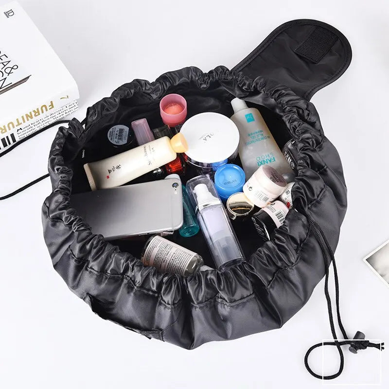 50X62CM Drawstring Elastic Makeup Storage Bag Women Portable Travel Black Large Capacity Portables Handbag Storage-Bags Trendy Qme