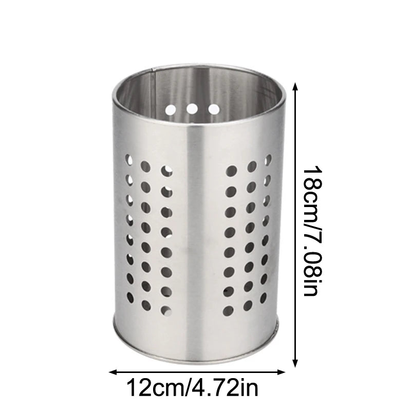 Stainless Steel Chopsticks Tube Tableware Bucket High-capacity Qme