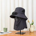 Men Fan Hat Solar Panel Wide-brimmed Shawl Fishing USB Charging Qme dark grey