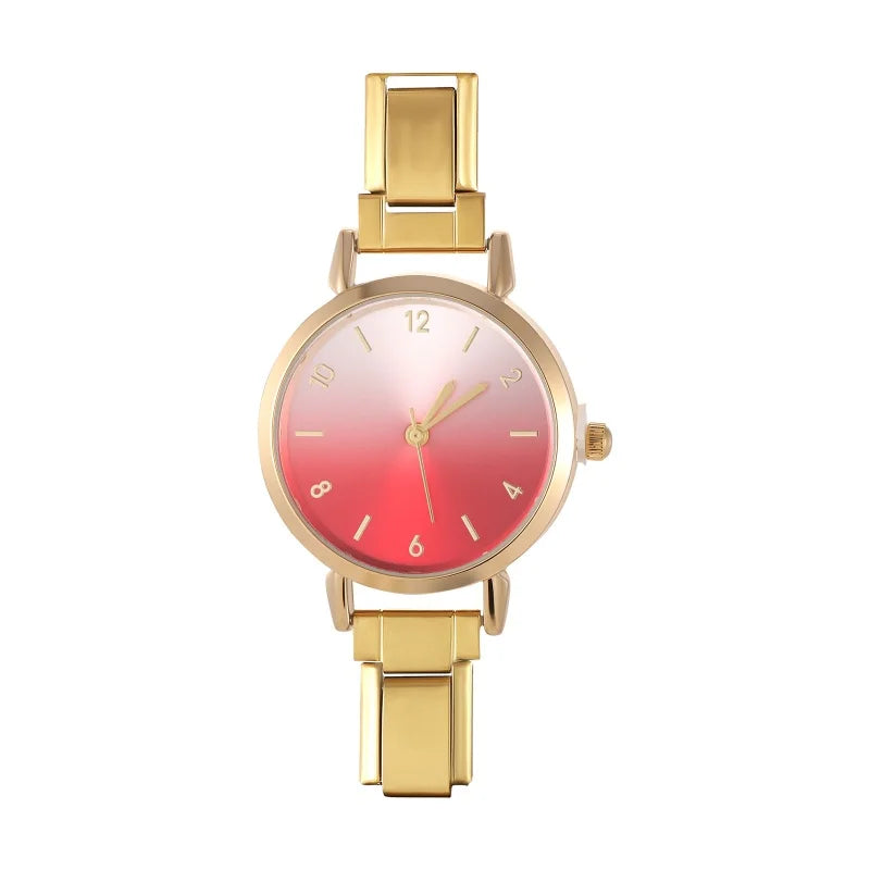 2026 Fashion Men Women's Stainless Steel Round Simple Watch Bracelet