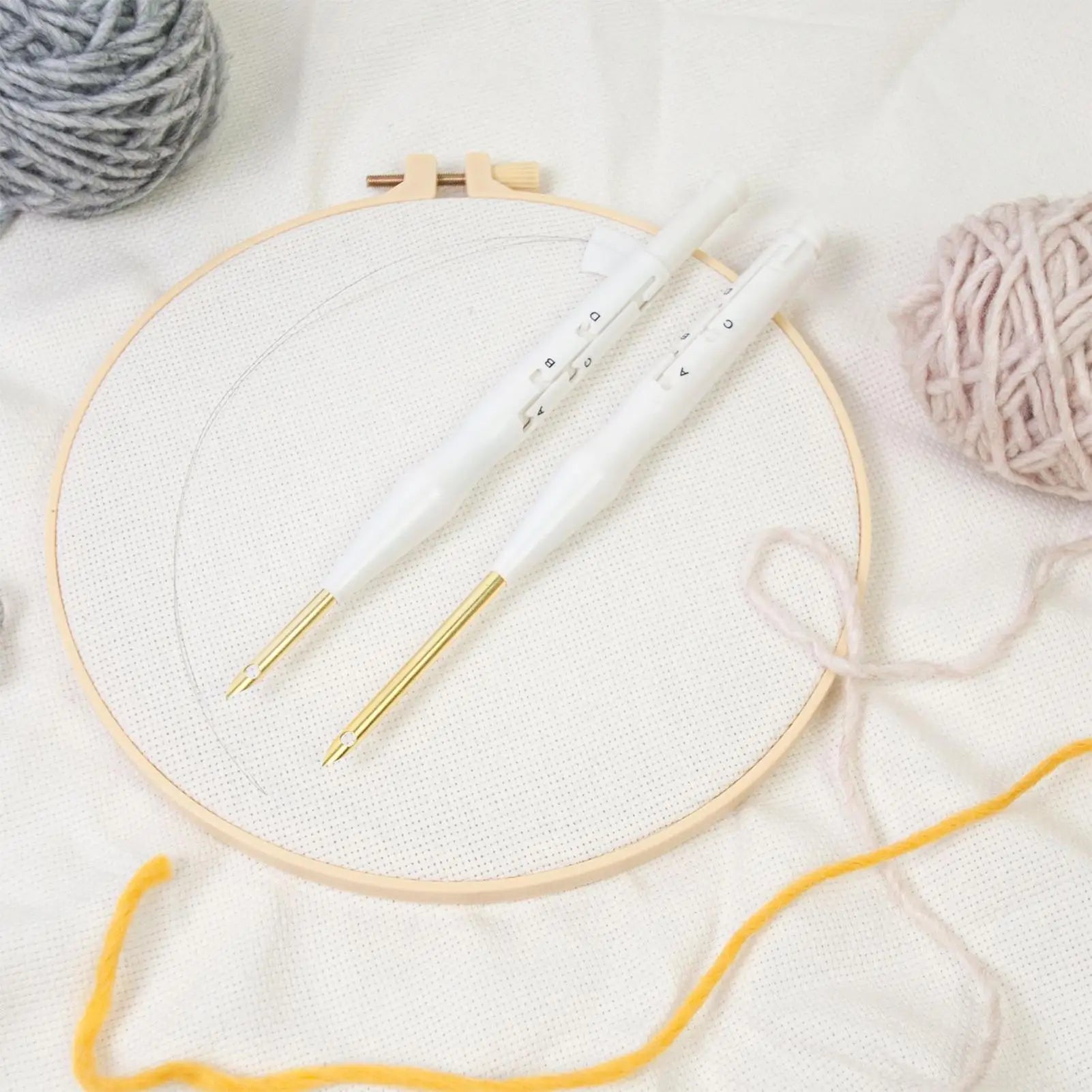 Embroidery Punch Tool Adjustable Needle Adults Beginners Art Crafts Qme