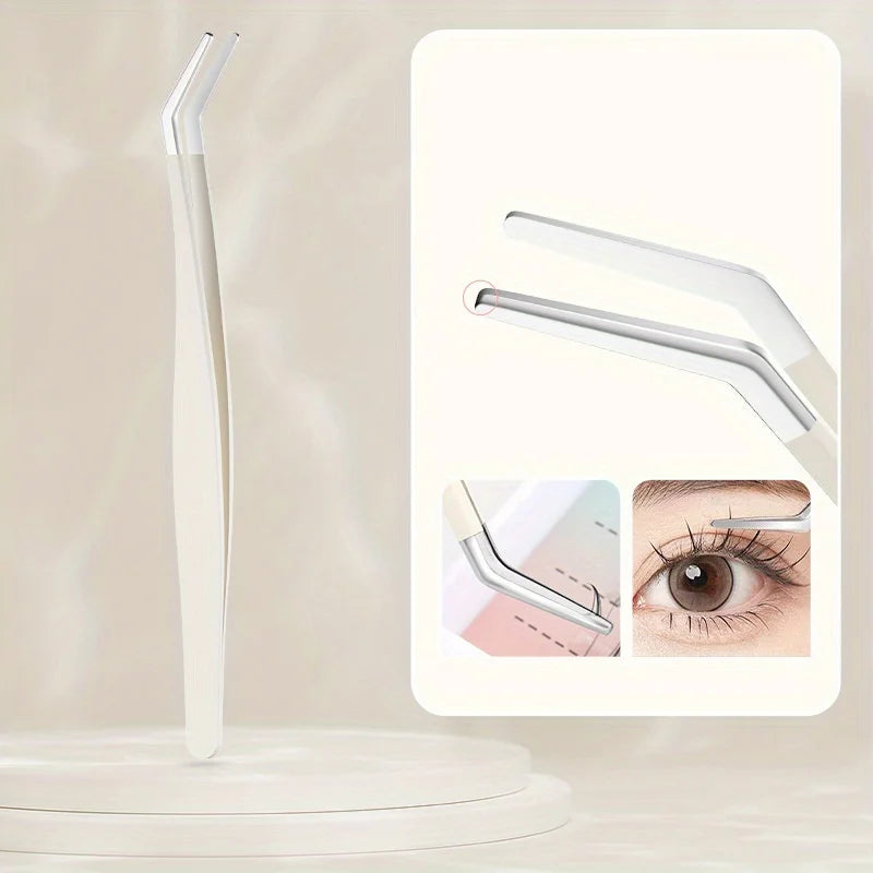 Eyelash Applicator Tool DIY Lash Tweezers Curved Eyelash Tweezers For Easy Lashes Application And Removal Qme Long