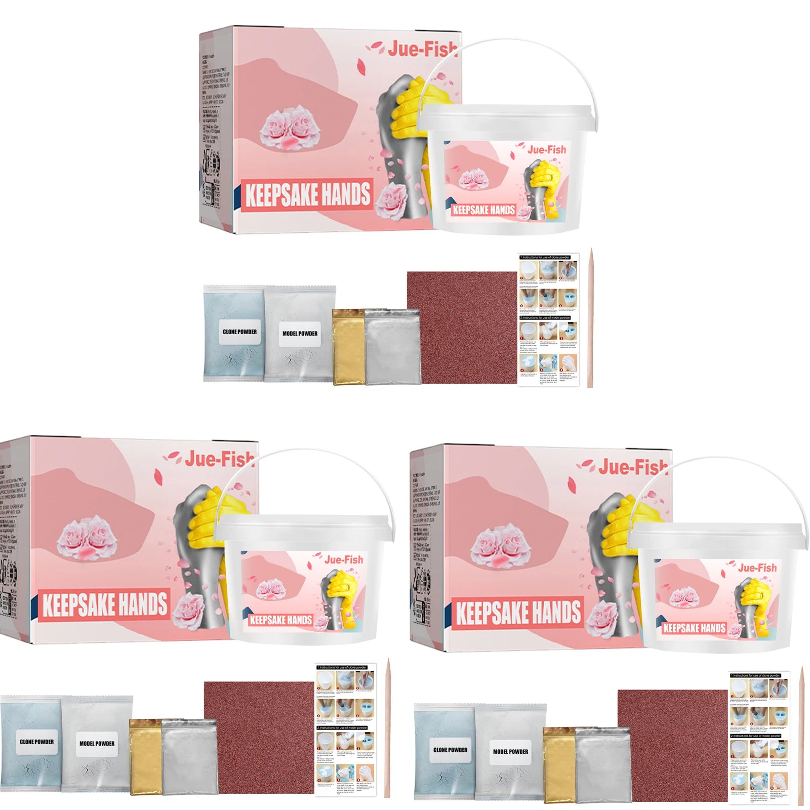 Hand Model DIY Clone Powder Enhancing Emotions Promoting Communication Anniversary Gift Festival Commemoration 3D Hand Model Set Qme 3set Boxed