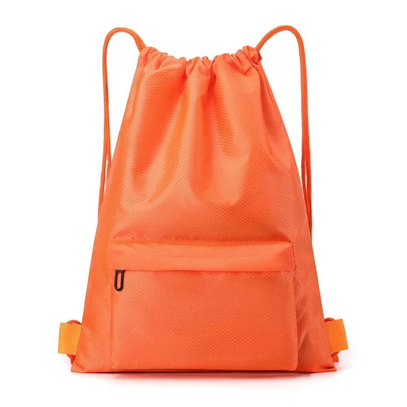Football Drawstring Gym Bag Large Capacity Multi-color Sports Qme Orange