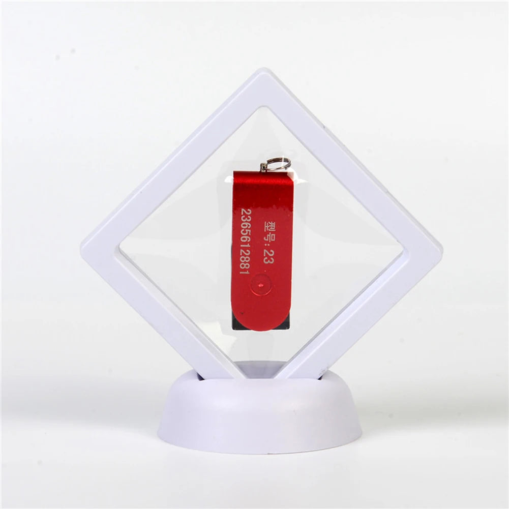 5/10pcs 3D Floating Frame Jewelry Ring Coin Display Stand Holder Storage Box Household Supplies Black/white 70mmx70mmx20mm Qme