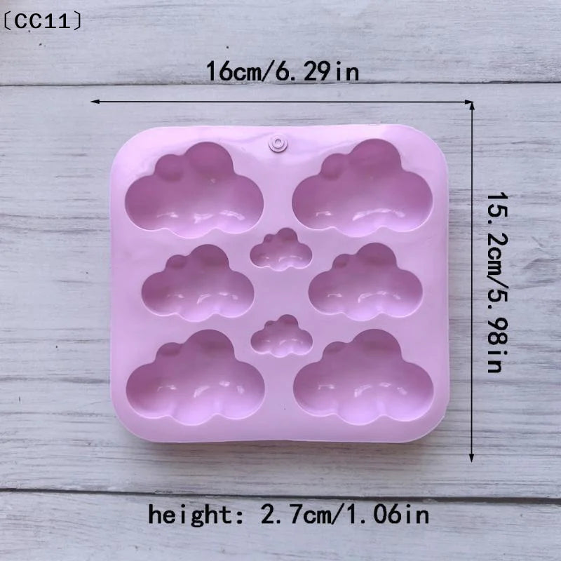 8-Cavity Cloud Shaped Silicone Candy Mould Chocolate Pudding Dessert Qme