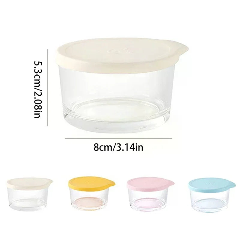 Microwave Safe Round Food Storage Container Borosilicate Glass Pickle Qme
