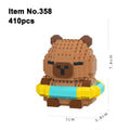 Cute Doll Kapi Capybara Bala Creative DIY Micro Building Blocks Capybara Ornaments Children's Educational Toys Man Gift Qme 358 Color Box