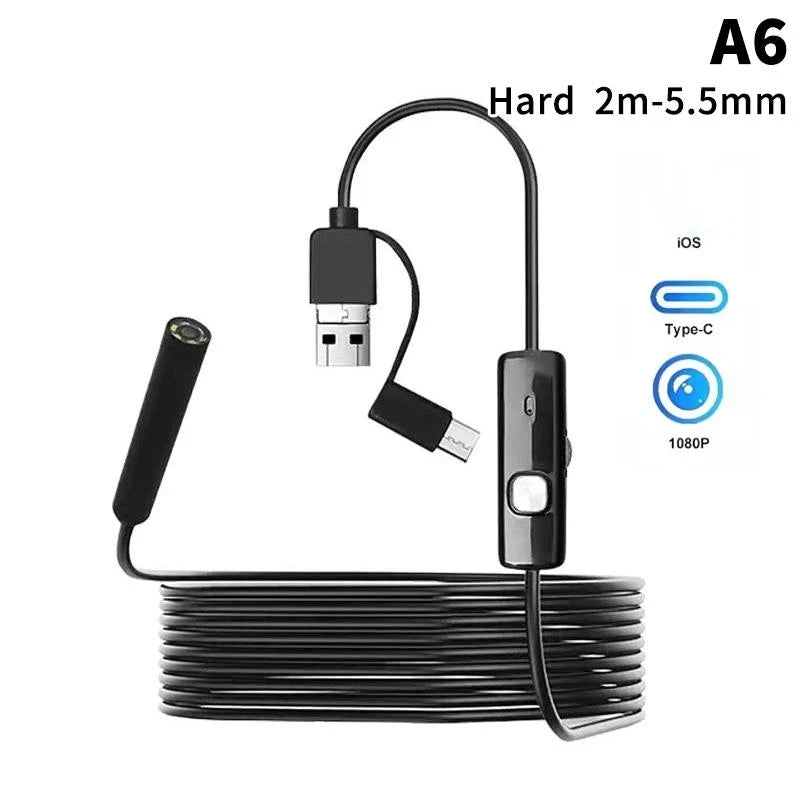 1 Mini Borescope Camera Wired 100w Pixel USB Typec Android Lens Qme A6