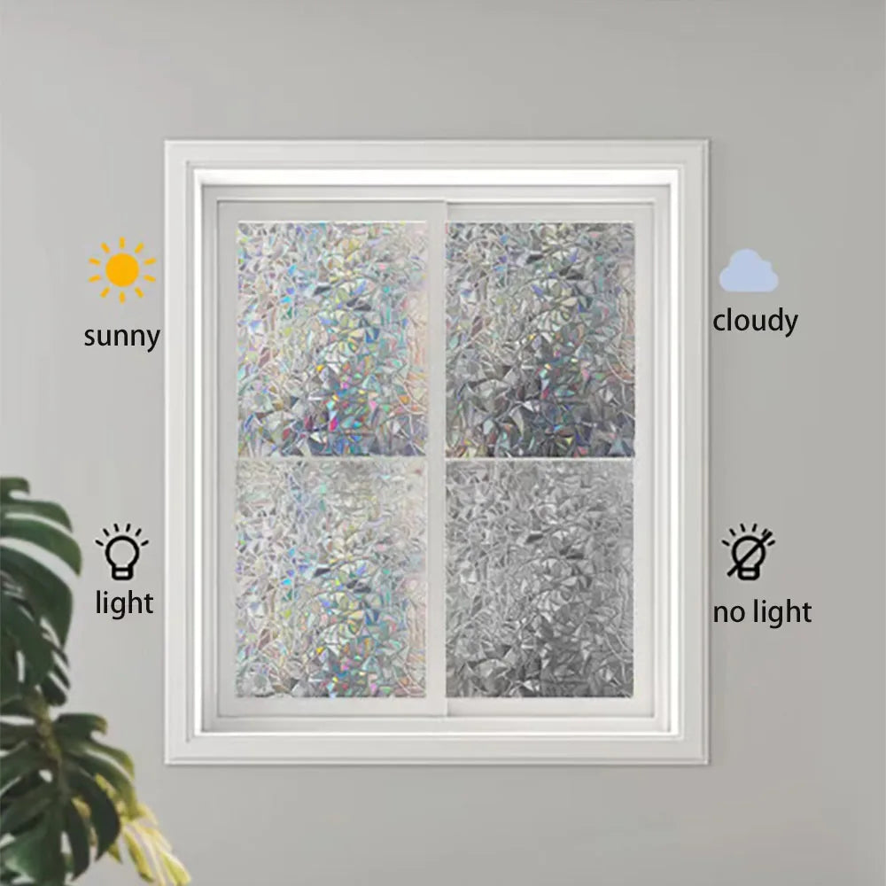 Laser Prism Electrostatic Window Film Adhesive-free Adsorption UV Qme