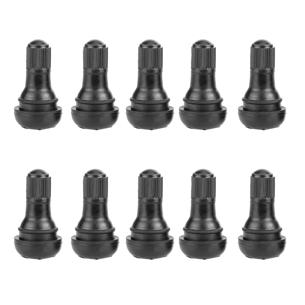10/25Pcs TR412 Snap-in Black Rubber Tubeless Tire Tyre Valve Stems for ATV Car Motorcycle Tubeless Tire Valve Stems Qme 10Pcs