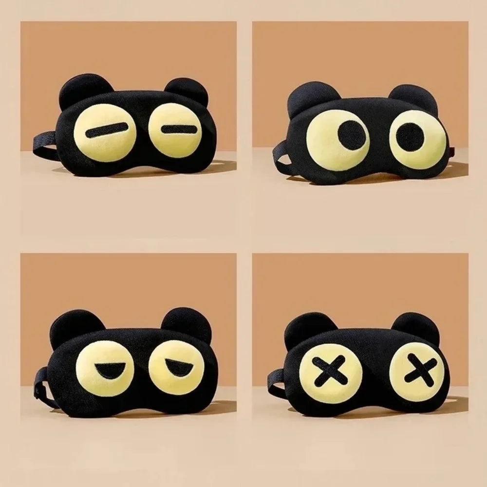 Cute Cartoon Bear Sleep Eye Masks Funny Light Blocking Shading Eye Cover Soft Skin-friendly Sleeping Masks For Nap Travel Rest Qme