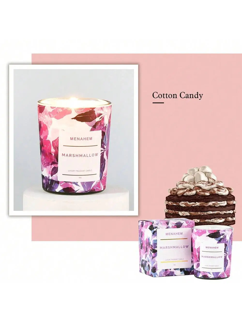 Aromatherapy Candles Soy Wax Bedroom Premium Light Luxury Room Qme marshmallow
