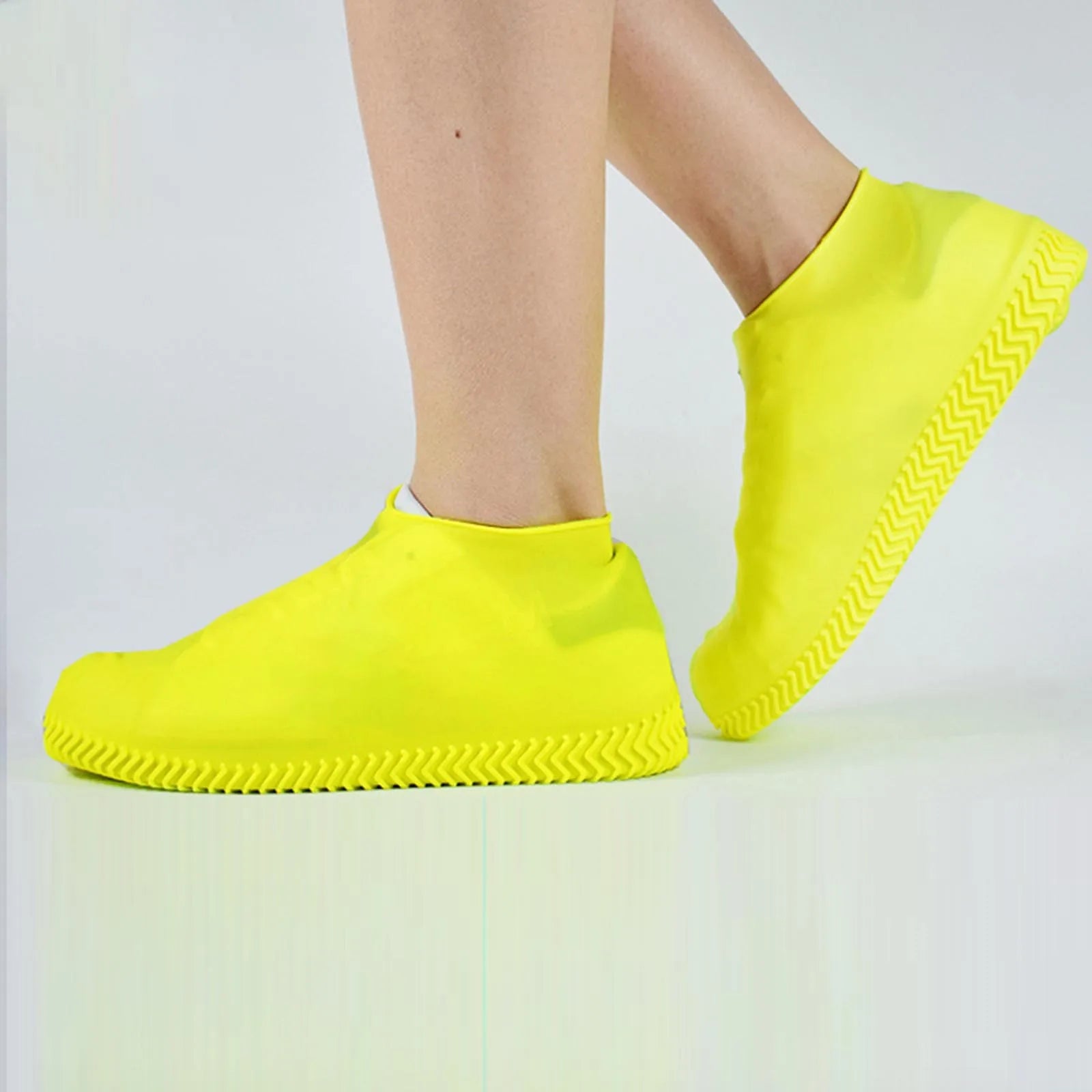 Non-Slip Wear-Resistant Reusable Rain Boots Unisex Silicone Easy to Remove Shoes Cover Protable Water Resistant Shoe Accessories Qme Yellow L