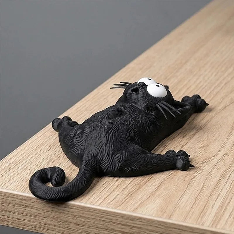 Cartoon Cute Fluffy Black Cat Fridge Magnet Creative Animal Model Qme