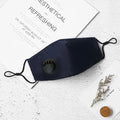 Reusable Washable Fashion Anti Dust PM2.5 Mouth Face Mask with Breathing Valve Filter Activated Carbon Cotton Face Mask Qme dark blue