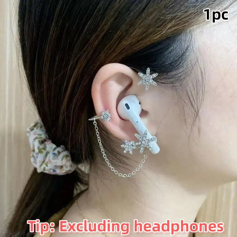 Creative Rhinestone Butterfly Earphone Anti-lost Chain Fashionable Qme A2