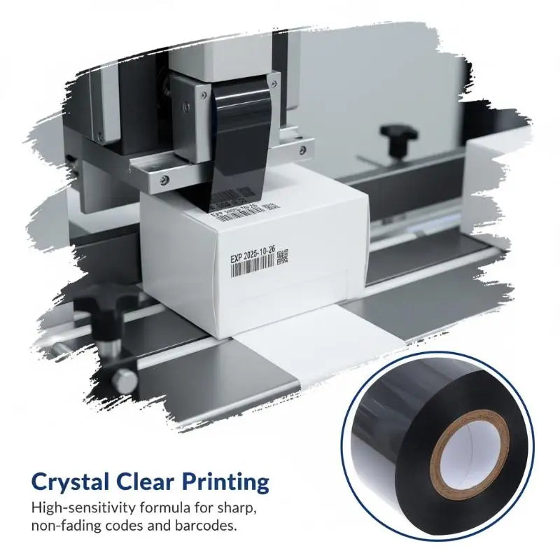 FC2 100m Black Thermal Printing Ribbon Stamping Machine Printer Ink Qme
