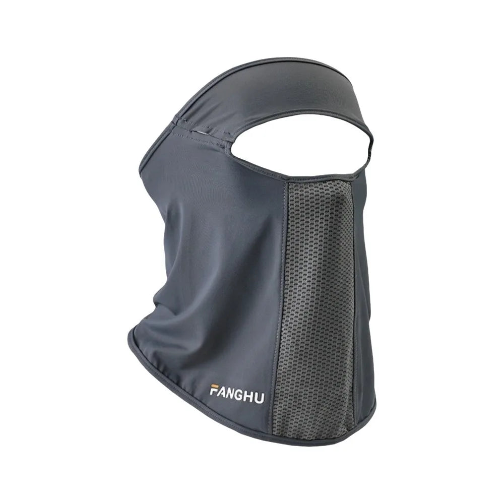 Thin Solid Ice Silk Mask Sunscreen UV Protection Face Cover Scarves Qme Dark Grey
