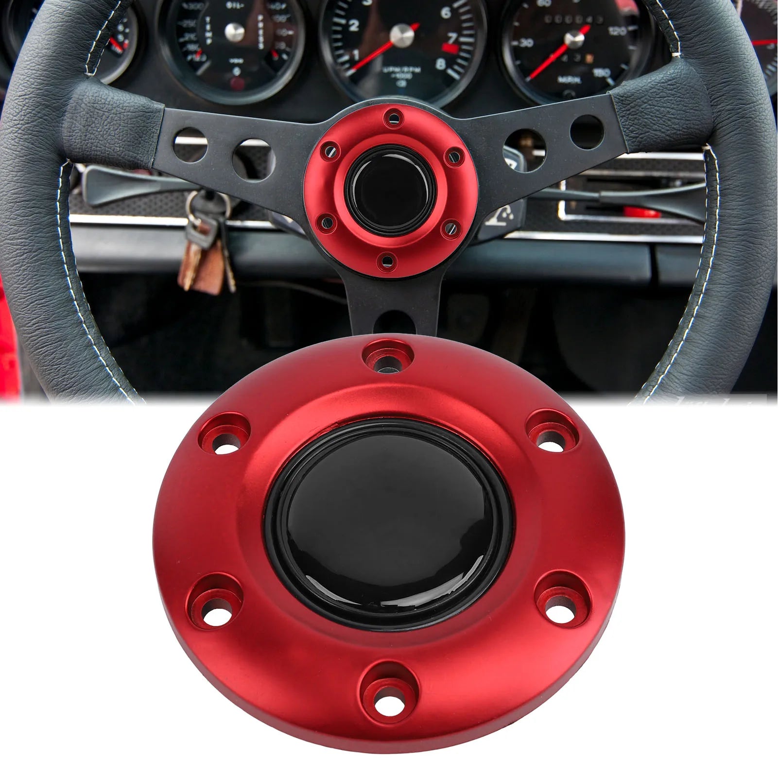 Car Steering Wheel Center Interior Steering Wheel Horn Button for 6 Hole Steering Wheel Steering Wheel Horn Button Qme