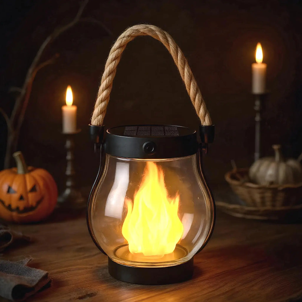 Solar Lanterns for Outside Solar-Powered Lanterns Outdoor Water-Resistant Flickering Flame Design USB Charging Ornament for Tree Qme