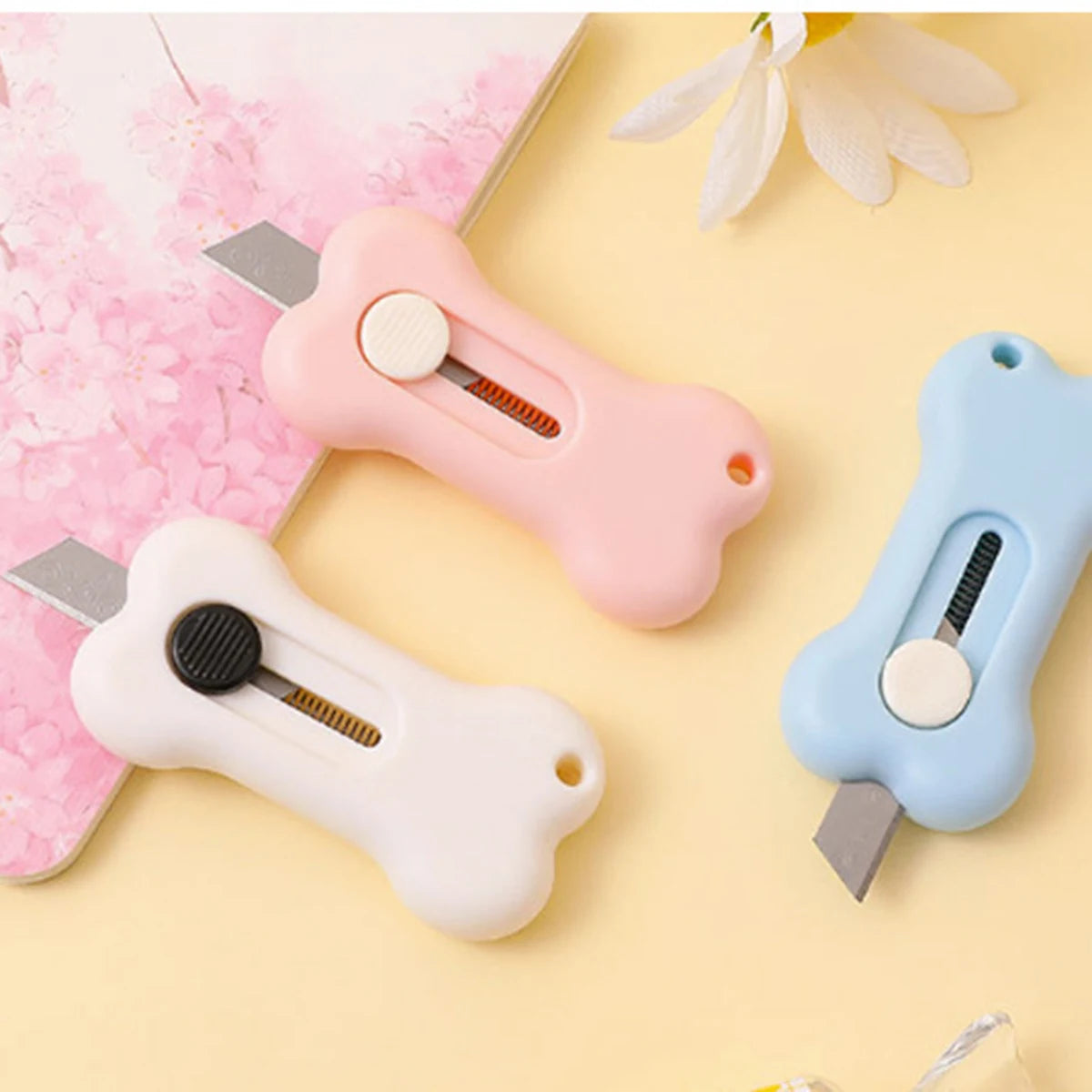 1-3pcs Cuter Mini Cartoon Bone Utility Knife Utility Letter Opener Art Paper Cutter Kawaii Stationery Knife Qme