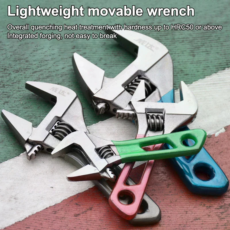 4/5/6/8 Inch Short Handle Adjustable Wrench Portable Mini Large Opening Monkey Spanner Household Wrench Tools Qme