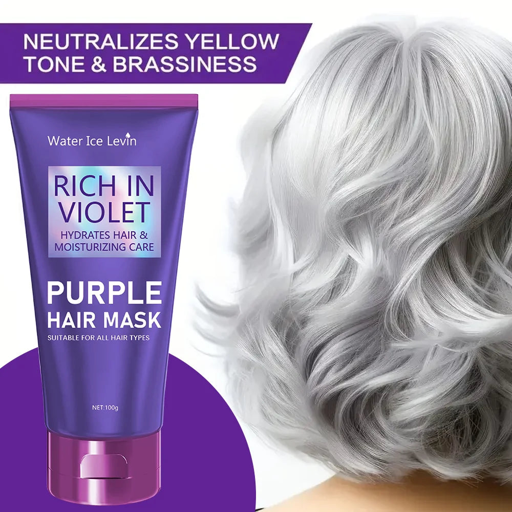 Purple Repair Hair Mask Keratin Deep Nourishing Dry Frizzy Damaged Treatment Collagen Magical 5 Second Soft Shiny Care Qme