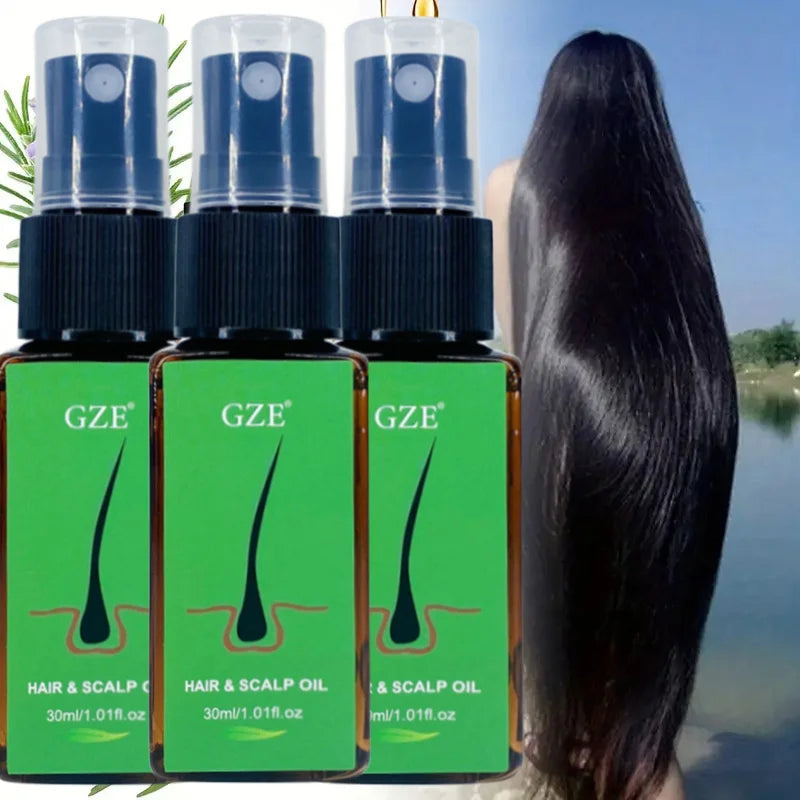 3 Pack GZE Hair & Scalp Oil Hair Serum Oil Strong Hair For Dry Hair Qme