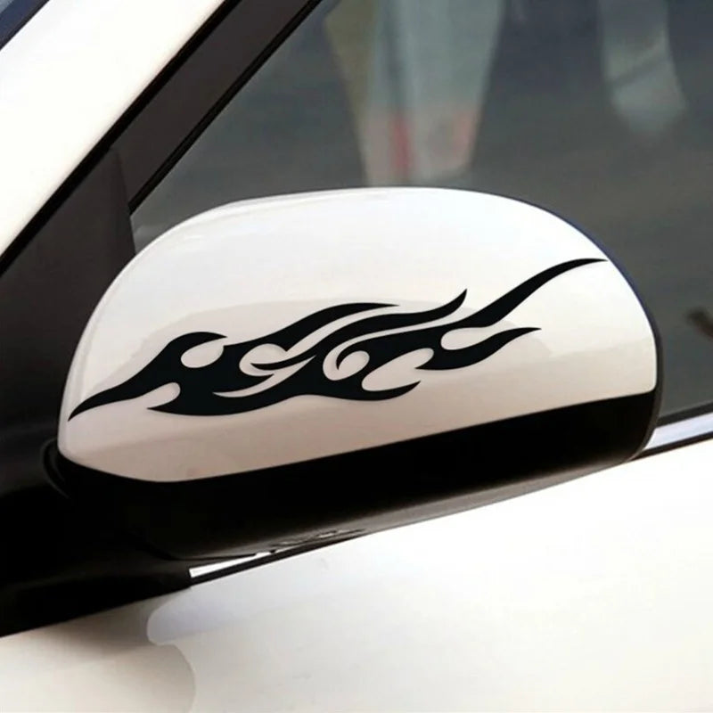 Car Decals Featuring Modified Flames for Bumpers, Hoods, Rearview Mirrors, And to Cover Scratches on Motorcycles Qme