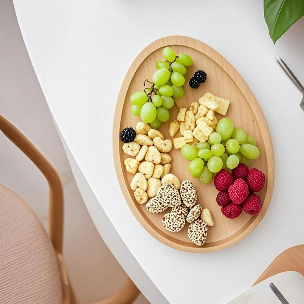 Wooden Serving Platter Easter Egg Bunny Decoration Tray Rustic Festivals Decorative Tray Board for Fruit Candy Multiuse Plates Qme