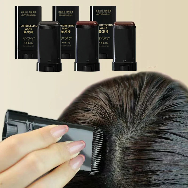 3Color Quick Touch-Up Hair Stick Temporary Color Stick Portable Temporary Quick Coverage Hair Pen Disposable Hair Dye Stick Comb Qme