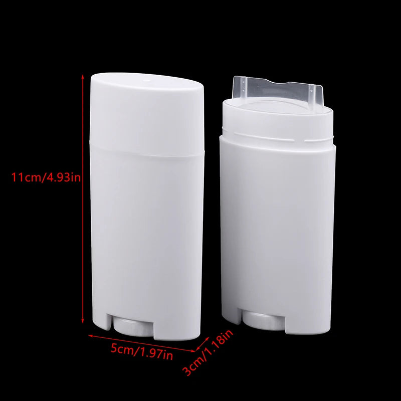 PP Empty Deodorant Containers Refillable Plastic Twist-up Bottle DIY Qme White