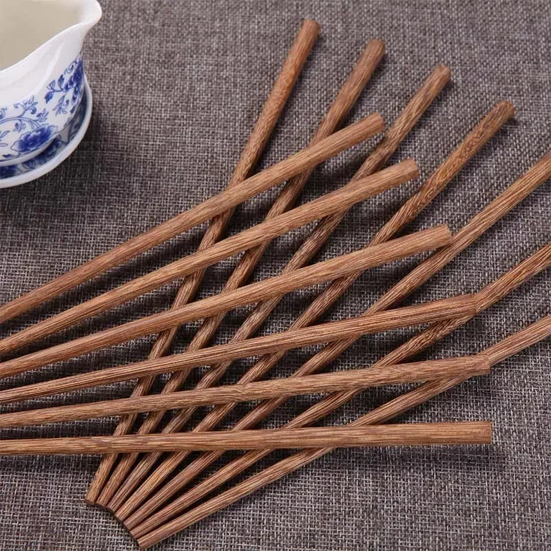 Premium Wooden Chopsticks Lacquerless and Waxless Japanese Hotel Household Mahogany Chopsticks 10 Pairs Set Korean Chopsticks Qme
