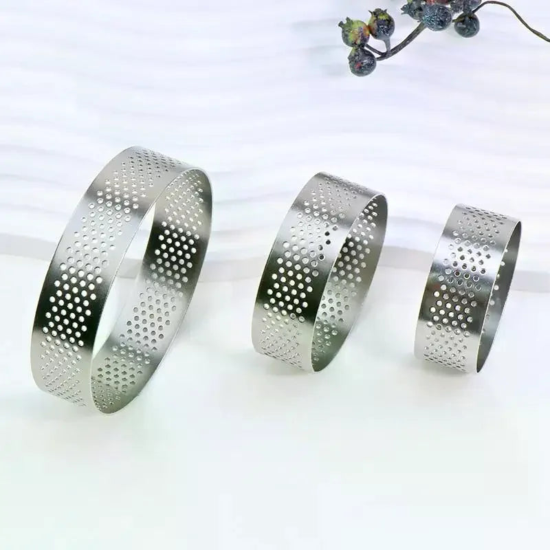 5/6/7/8CM Classic 304 Stainless Steel Mousse Ring Cake Mold With Hole Tart Bottom Tower Fruit Pie Quiches Baking Tool Qme
