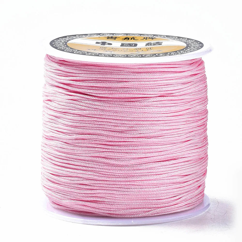 PandaHall 100m/Roll Nylon Thread Braided Chinese Knotting Cord for Jewelry Making, 0.8mm Hole String for DIY Bracelet Beading Qme