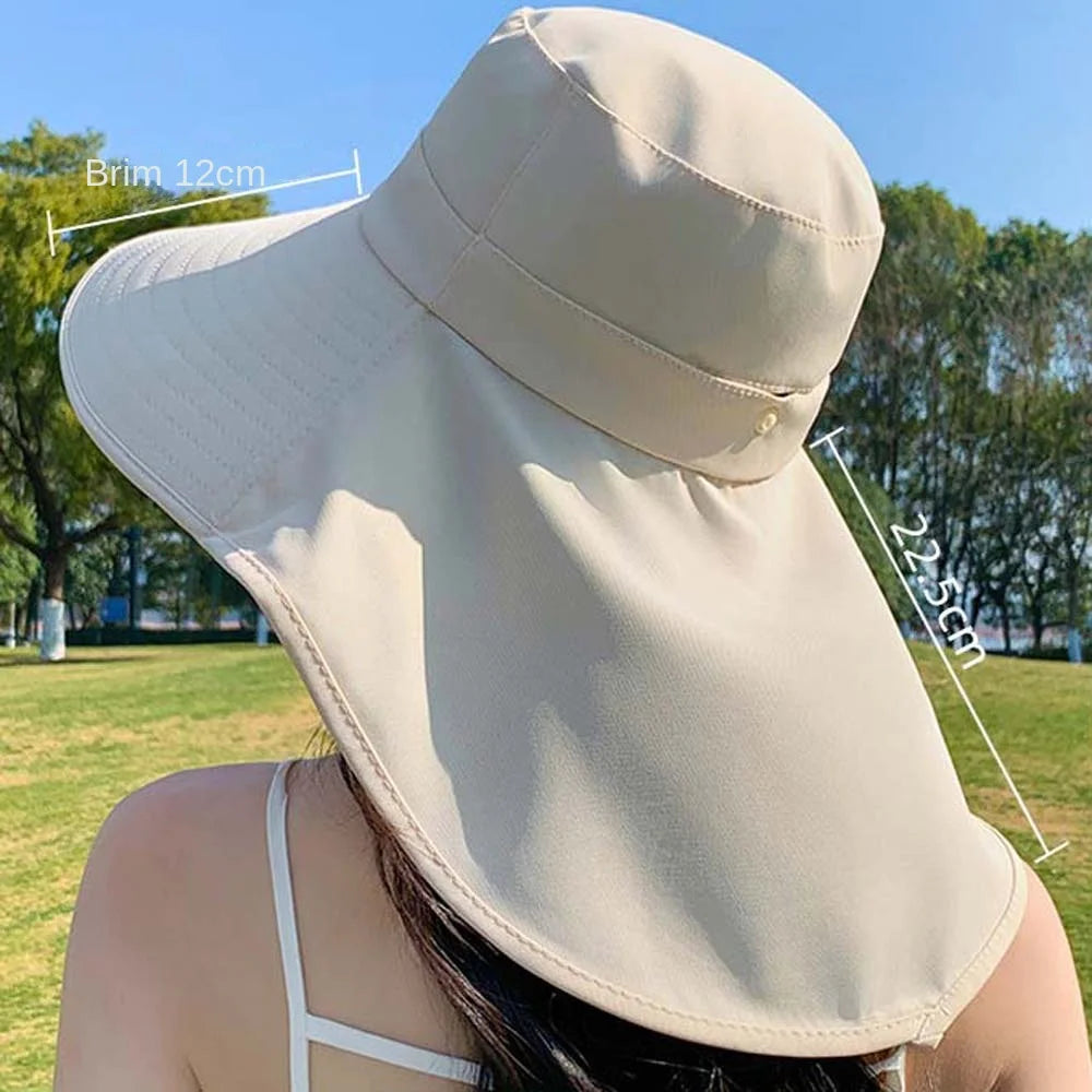 Hiking Hats Women Fisherman Hat Long Wide Brim Quick Drying Neck Qme