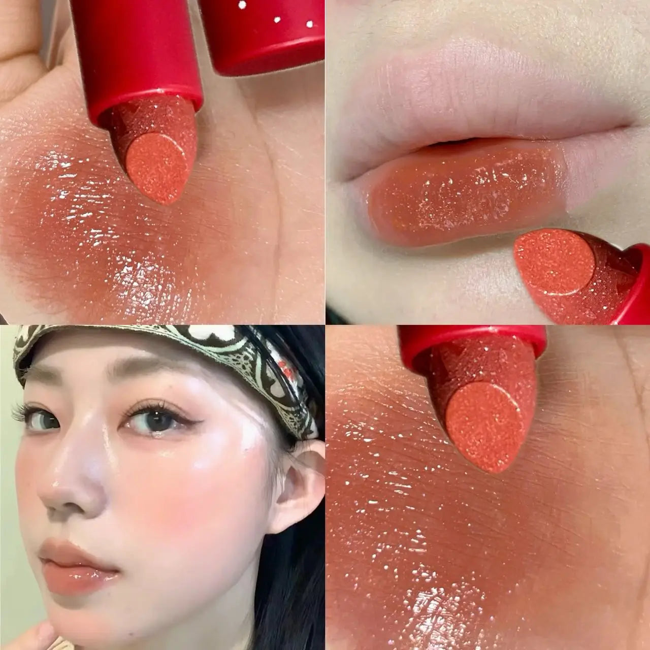 Purple Grape Lipstick Mirror Glitter Solid Lip Gloss Moisturizing Colored Lip Balm Red Brown Jelly Tint Non-Sticky Makeup Qme 01 Caramel Orange 3.5g