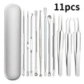 1- Stainless Steel Acne Clip Cell Blackhead Needle Beauty Salon Tool Qme 11Pcs