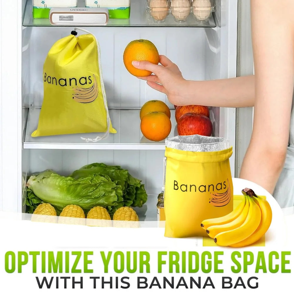 5/3/2/1Pcs Banana Preservation Bag Insulated aluminum film Fruit Vegetable Fresh-keep Pocket Drawstring Food Preservation Bag Qme