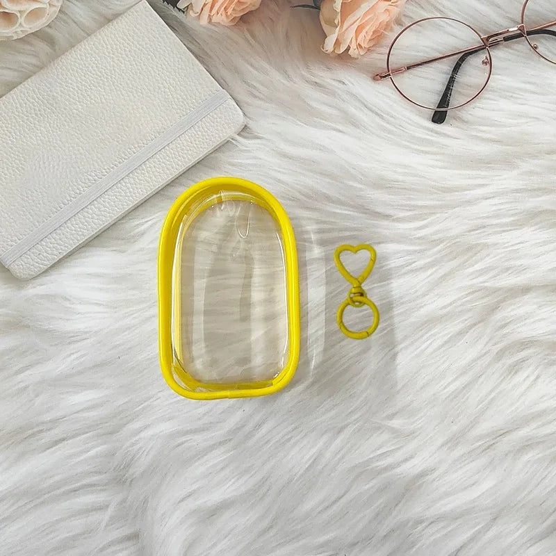 Suitable for 10cm stretch cloth and plush toy protective cover, with transparent strap hanging PVC display bag Qme YELLOW