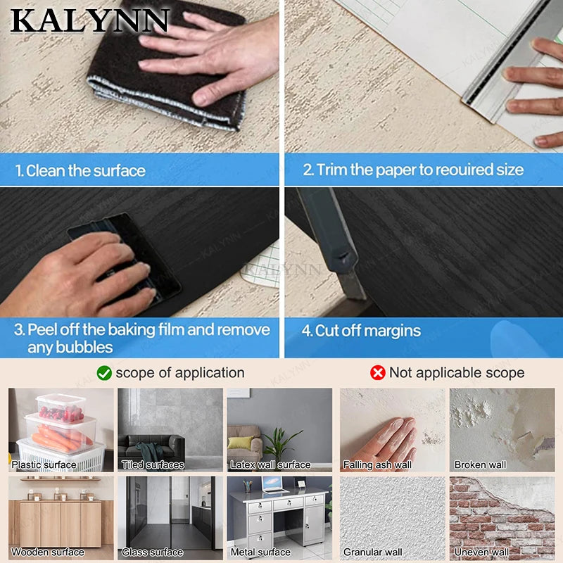 Black Wood Contact Paper Peel Stick Self-adhesive Wallpaper Qme
